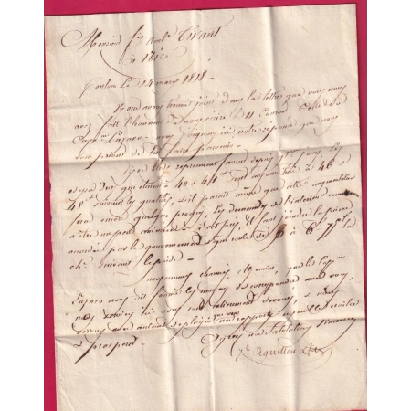 MARQUE 78 TOULON VAR POUR NICE ETATS SARDE CF2R EN ROUGE 1818 LETTRE COVER
