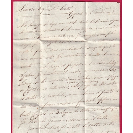 MARQUE P78P HIERES HYERES VAR AN8 1800 POUR LIVOURNE ITALIE LIVORNO ITALIA LETTRE COVER