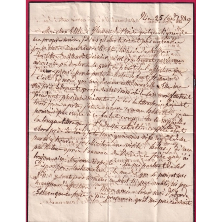 LETTRE ACHEMINEE DE NICE CURSIVE 78 ST LAURENT DU VAR 1849 POUR BORDEAUX ALPES MARITIMES LETTRE COVER