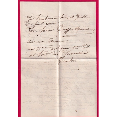 GUERRE 1870 TOULON VAR ECRITE DU VAISSEAU DE GUERRE LE SOUVERAIN NOV 1870 POUR LYON LETTRE COVER