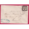 TAXE N°3 CAD MARSEILLE  12 1 + 4 12 4 POUR MARSEILLE 1867 LETTRE COVER