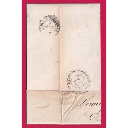 N°22 AMBULANT DE JOUR CAEN A PARIS 1868 LOSANGE CNP POUR VALENCE DROME LETTRE COVER