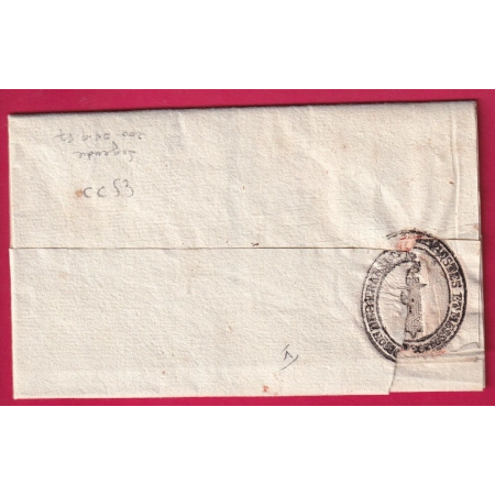 FRANCHISE COMMISSION DES TRANSPORTS POSTES ET MESSAGERIES AN 3 1795 POUR PARIS LETTRE COVER