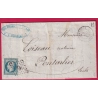 N°10 PC 378 BESANCON DOUBS POUR PONTARLIER SIGNE CALVES LETTRE COVER