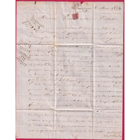 N°10 PC 378 BESANCON DOUBS POUR PONTARLIER SIGNE CALVES LETTRE COVER
