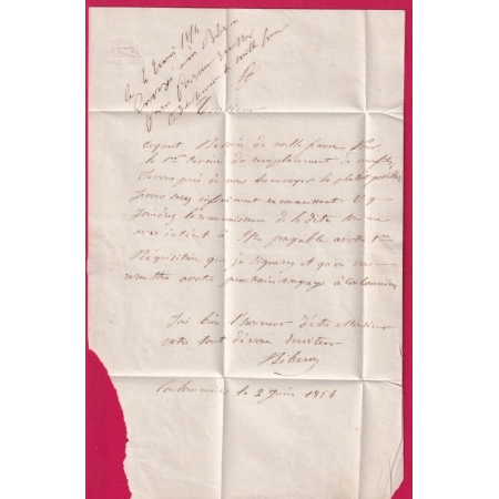 N°15 TTB PC985 COULOMMIERS SEINE ET MARNE POUR REBAIS SIGNE CALVES LETTRE COVER