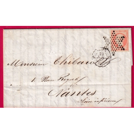 N°16 TTB ETOILE PLEINE PARIS 3E 60 20 POUR NANTES LOIRE INFERIEURE LETTRE COVER