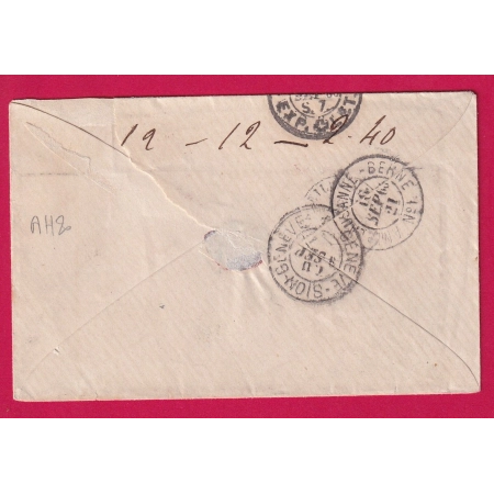 N°22 GC 47 ALAIS GARD ALES TAXE TAMPON 30 AFFR INSUFF POUR FRIBOURG SUISSE POSTES RESTANTES LETTRE COVER