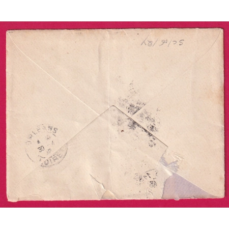 N°111 117 PARIS LEVEE EXCEPTIONNELLE 118 R D'AMSTERDAM POUR ORLEANS LOIRET 1902 LETTRE COVER