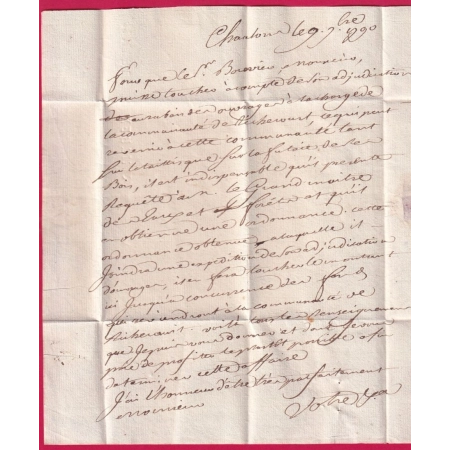 MARQUE JUSSEY HAUTE SAONE + CINTREY LENAIN N°3 INDICE 20 1790 POUR CHALONS SUR MARNE TAXE 14 LETTRE COVER