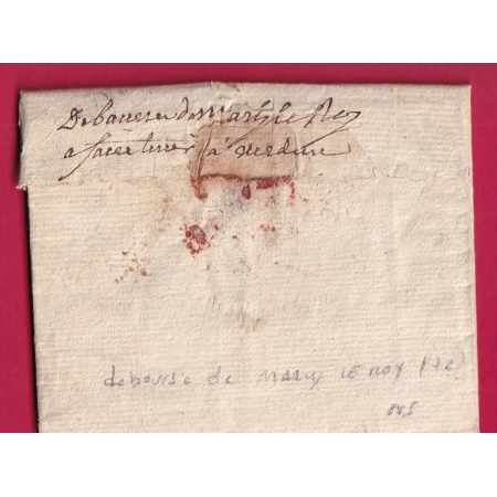 DEBOURSE MANUSCRIT DE MARLY LE ROY SEINE ET OISE RARE NON SIGNALE DEPART COLONIE PAR LORIENT ARMEE DU ROI LETTRE COVER