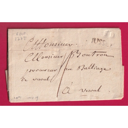 MARQUE JUSSEY HAUTE SAONE LENAIN N°1 INDICE 19 POUR VESOUL LETTRE COVER