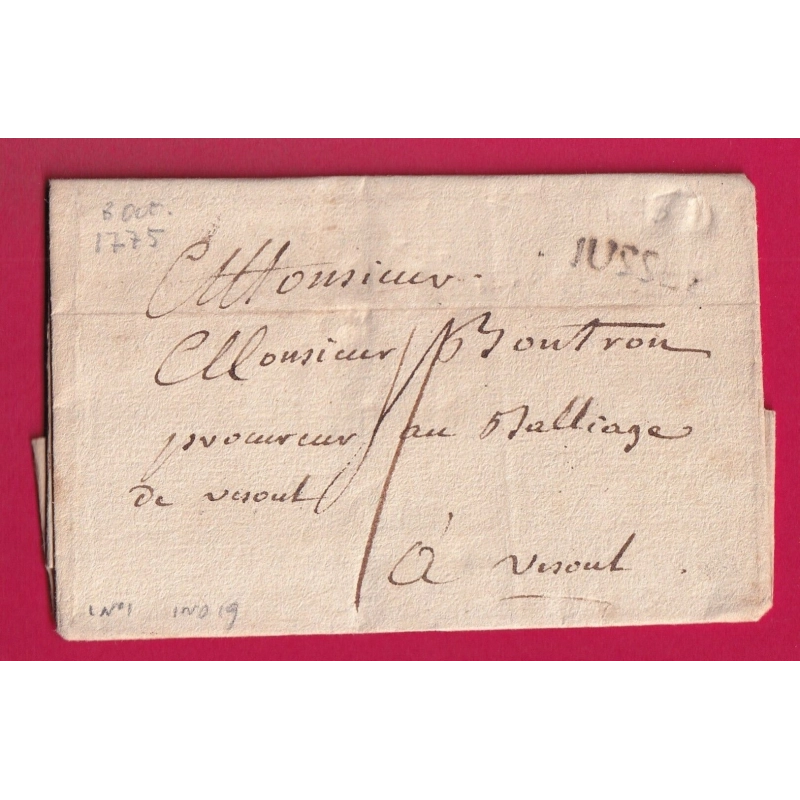 MARQUE JUSSEY HAUTE SAONE LENAIN N°1 INDICE 19 POUR VESOUL LETTRE COVER