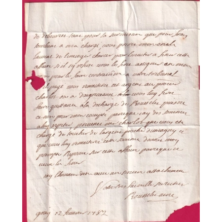 MARQUE FRANC PORT PAYE GRAY HAUTE SAONE 1782 POUR VESOUL LENAIN N°5 INDICE 17 LETTRE COVER