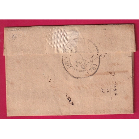CURSIVE 78 SOLLIESPONT CAD TYPE13 TOULON VAR POUR DRAGUIGNAN 1837 INDICE 11 LETTRE COVER