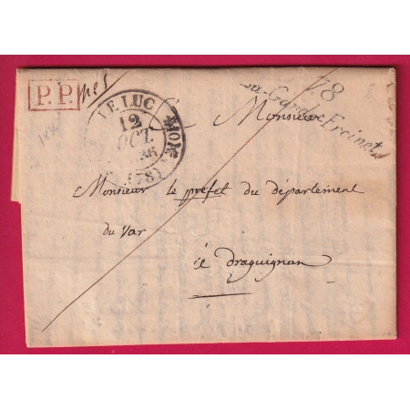 CURSIVE 78 LA GARDE FREINET CAD TYPE 11 LE LUC + PP POUR DRAGUIGNAN LETTRE COVER