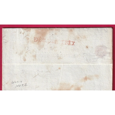DEBOURSE DEB CINTREY EN ROUGE 44X4 INDICE 22 DEPART 24 BESANCON 1796 ARMEE DU RHIN LETTRE COVER