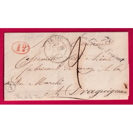 CURSIVE 78 LA GARDE FREINET CAD TYPE 14 LE LUC BOITE RURALE A PLAN DE LA TOUR DECIME RURALE POUR DRAGUIGNAN LETTRE COVER