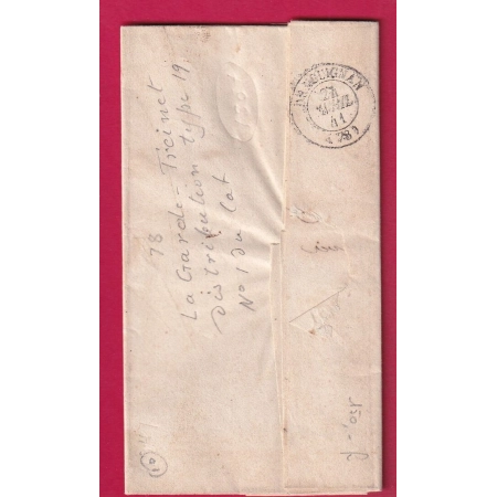 CURSIVE 78 LA GARDE FREINET CAD TYPE 14 LE LUC BOITE RURALE A PLAN DE LA TOUR DECIME RURALE POUR DRAGUIGNAN LETTRE COVER