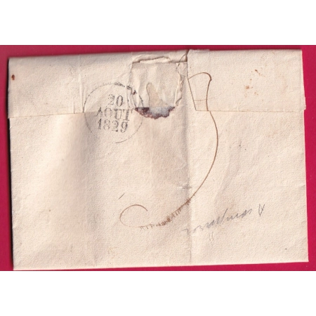 MARQUE P69P HERICOURT HAUTE SAONE 1829 POUR GUEBWILLER INDICE 19 LETTRE COVER