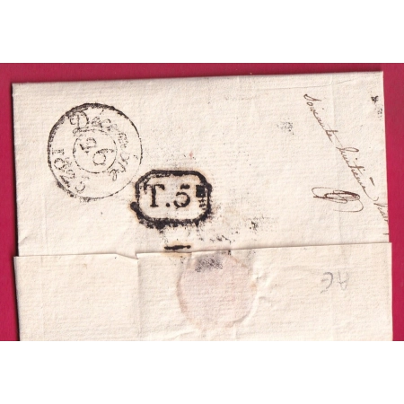 DOUBLE CURSIVE 72 VIEUSAINT CORBEIL SEINE ET OISE 1825 INDICE 18 POUR PARIS LETTRE COVER