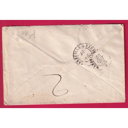 GUERRE 1870 TENTATIVE ENTREE SIEGE DE PARIS LA GARDE FREINET VAR 29 OCT 1870 PP FAUTE DE TIMBRE  LETTRE COVER