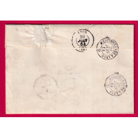 FRANCHISE LE DIRECTEUR DES DOUANES TOULON VAR 1864 POUR COLLONGES AIN LETTRE COVER