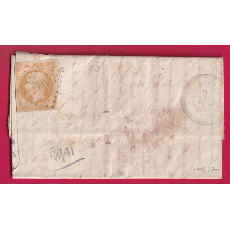 N°13 PC 2991 ST AUBAN VAR ALPES MARITIMES 1858 INDICE 17 CAD TYPE 22  LETTRE COVER