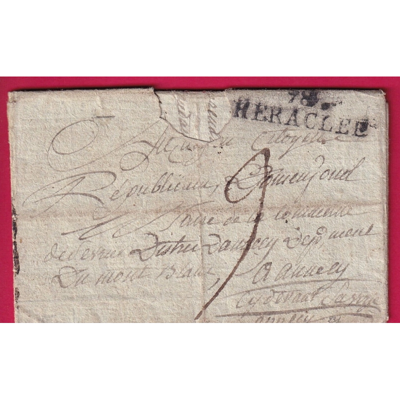 MARQUE REVOLUTIONNAIRE 78 HERACLES VAR ST TROPEZ AN2 POUR ANNECY DPT DU MONT BLANC HAUTE SAVOIE IND 23 LETTRE COVER