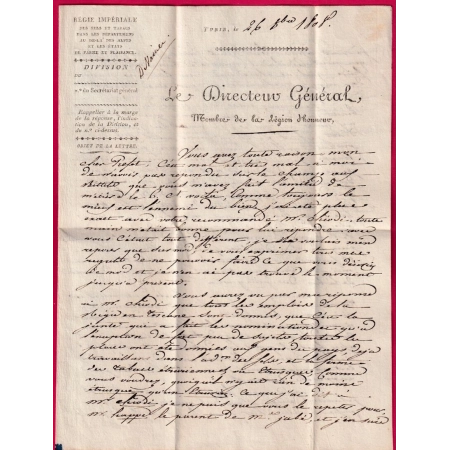 MARQUE CONQUIS P104P TURIN FRANCHISE REGIE IMPERIALE SELS ET TABACS 1808 POUR IVREA ITALIA ITALIE LETTRE COVER