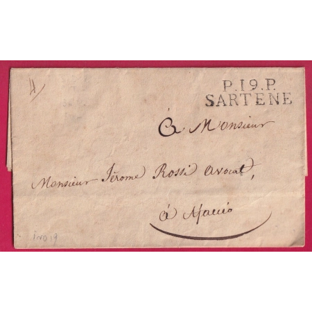 MARQUE P19P SARTENE CORSE POUR AJACCIO INDICE 19 LETTRE COVER