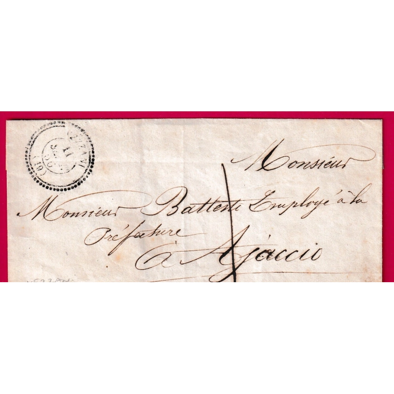 CAD TYPE 22 VEZZANI CORSE TAXE LOCALE 1 POUR AJACCIO LETTRE COVER