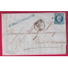 N°14 GRILLE DE BAYONNE 1ER JOUR DE LA GRILLE 23 FEV 1860 BASSES PYRENEES POUR MONT DE MARSAN LANDES LETTRE COVER