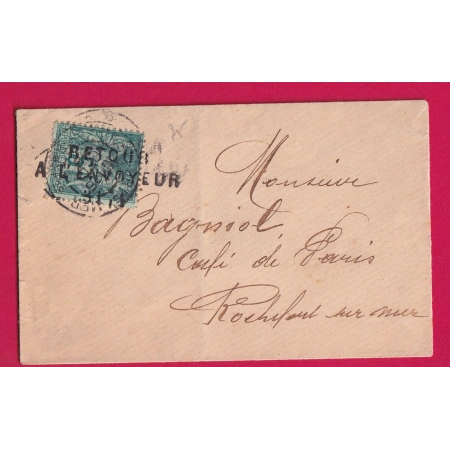 N°75 ROCHEFORT SUR MER CHARENTE INFERIEURE RETOUR ENVOYEUR 3171 ROCHEFORT LETTRE LOCALE COVER