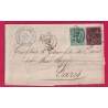 N°71 + 91 LE HAVRE SEINE INFERIEURE POUR PARIS 1879 LETTRE COVER