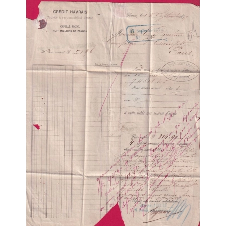 N°71 + 91 LE HAVRE SEINE INFERIEURE POUR PARIS 1879 LETTRE COVER