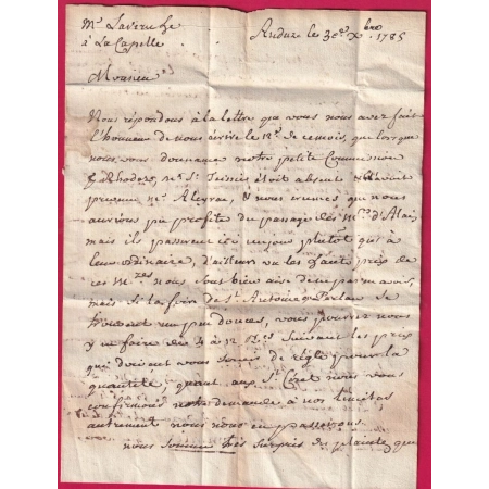 MARQUE ANDUSE GARD LENAIN N°2 LA CAPELLE MARIVAL LOT 1785 INDICE 10 LETTRE COVER