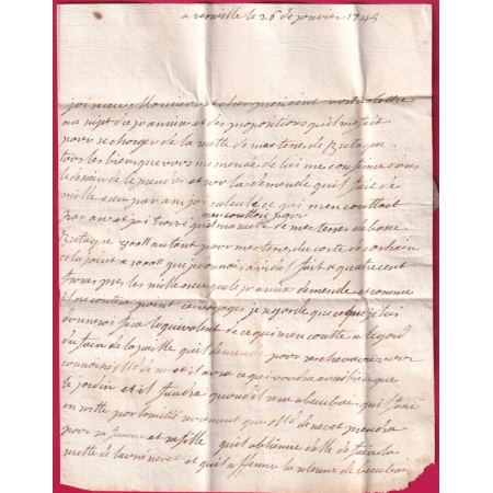 MARQUE DE VERSAILLES SEINE ET OISE 1745 LENAIN N°5 INDICE 12 POUR RENNES ILLE ET VILAINE LETTRE COVER