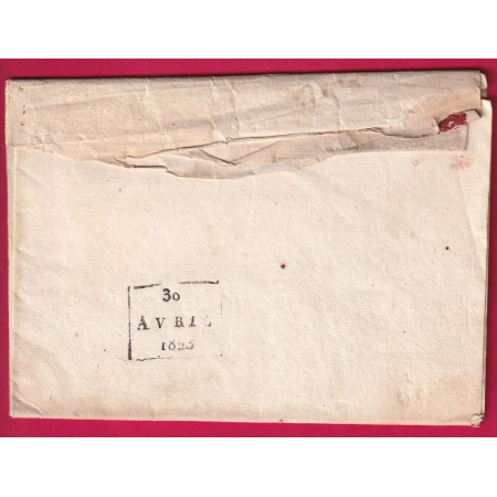 CACHET ARRIVEE SPECIAL BASTIA CORSE DEPART 19 AJACCIO 1823 FRANCHISE LE PAYEUR DU DPT DE LA CORSE LETTRE COVER