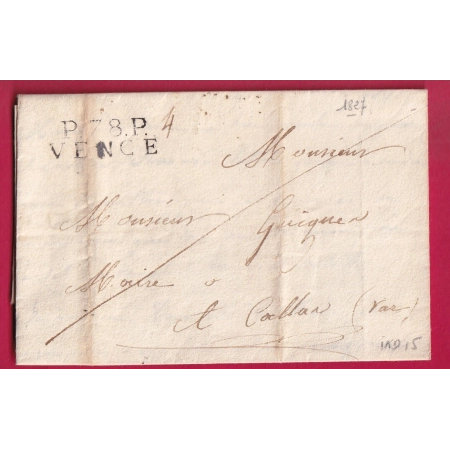 MARQUE P78P VENCE VAR 1827 INDICE 15 POUR CALLAS VAR LETTRE COVER