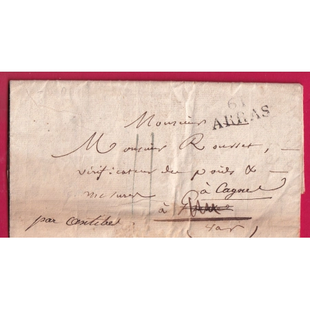 DEBOURSE DEB 78 GRASSE VAR 1828 INDICE 19 DEPART ARRAS PAS DE CALAIS LETTRE COVER