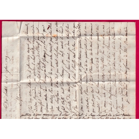 DOUBLE CURSIVE 72 LA QUEUE MONTFORT LAMAURY POUR PARIS 1819 INDICE 21 LETTRE COVER