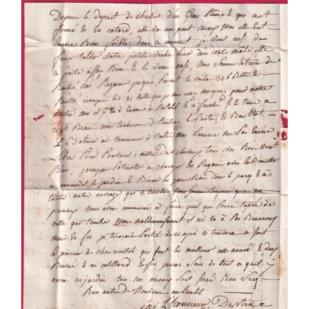 DOUBLE CURSIVE 72 LA QUEUE MONTFORT LAMAURY POUR PARIS 1819 INDICE 21 LETTRE COVER