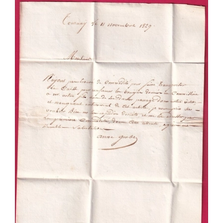 DOUBLE CURSIVE 63 TOURNAY BASSES PYRENEES 1829 POUR TOULOUSE LETTRE COVER