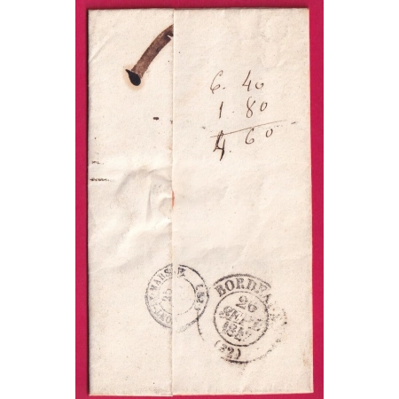 CAD TYPE 15 SALIES BASSES PYRENEES BOITE RURALE ROUGE F AUTERIVE DECIME RURAL POUR BORDEAUX LETTRE COVER