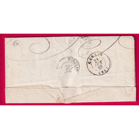 N°22 GC 1098 CONCHEZ DE BEARN BASSES PYRENEES BOITE RURALE L MONT POUR BORDEAUX LETTRE COVER