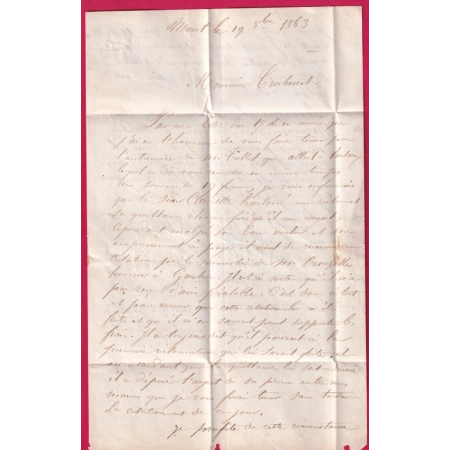 N°22 GC 1098 CONCHEZ DE BEARN BASSES PYRENEES BOITE RURALE L MONT POUR BORDEAUX LETTRE COVER