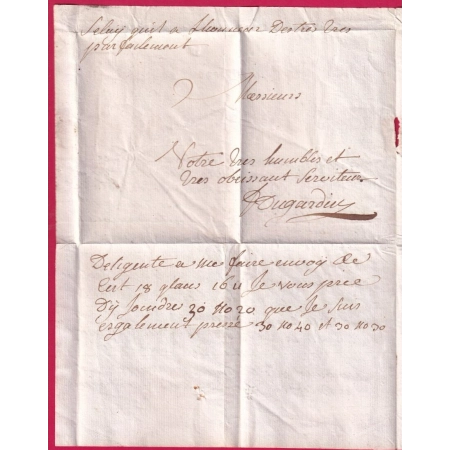 DEBOURSE DE VERSAILLES SEINE ET OISE LENAIN N°14 1775 INDICE 16 DEPART LILLE NORD LETTRE COVER