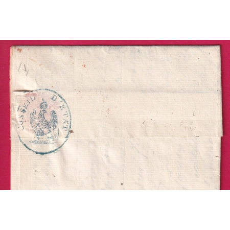 FRANCHISE LE SECRETAIRE GAL DU CONSEILLER D'ETAT PARIS 1813 POUR CLERMONT FERRAND PUY DE DOME LETTRE COVER