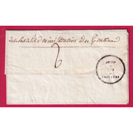 FRANCHISE ADMINISTRATION DES TONTINES PARIS POUR SENLIS OISE LETTRE COVER